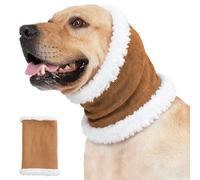 InfiniZer Dog Snood, Adjustable Dog Ear Defender With Thermal Liner Muffs Noise Protection Comfortable Quiet, Happy Hoodie For Dogs Anxiety Relief, Dogs Grooming (Khaki, L)