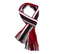 InfiniZer Men's Scarf - Thick & Soft Black Grey Striped Gradient Scarf with Tassels, Faux Cashmere Winter Scarf for Men, Fashionable & Versatile Gift (Red)