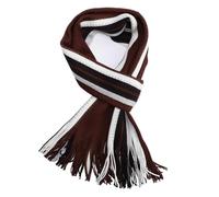 InfiniZer Men's Scarf - Thick & Soft Black Grey Striped Gradient Scarf with Tassels, Faux Cashmere Winter Scarf for Men, Fashionable & Versatile Gift (Coffee)
