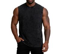 InfiniZer Mens Vest Tops Summer, Retro Style Gym Vests for Men UK, Mens Tank Tops Sleeveless Workout Shirt for Athletic Training (UK, Alpha, L, Regular, Regular, Black)