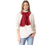 InfiniZer Sparkly Scarf for Women, Lightweight Soft Shawl with Rose Gold Foil Star Glitter Print, 70.7x29.5 Inch Wrap for All Seasons, Wedding & Party Accessory (Red)