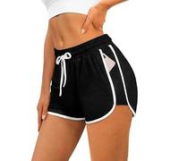 InfiniZer Womens Running Shorts Lounge Gym Athletic Sport Tracksuit Bottoms Comfy Quick Dry Lightweight Hiking Travel Casual Sweat Shorts with Pockets (UK, Alpha, S, Regular, Regular, Black)