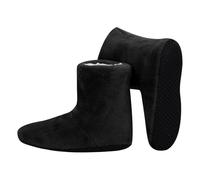 InfiniZer Women's Slipper Sock Coral Velvet Indoor Outdoor Super Soft Warm Cozy Fuzzy Lined Booties Slippers House Shoes (UK Size 6-7 / Black)