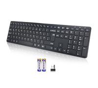 INFINMIND Ultra Slim Wireless Keyboard with Quiet Full Size,Matte Computer Keyboard with 19 Multimedia Keys,Plug&Play,Long Battery life for Desktop,Laptop,MAC,Windows,QWERTY