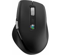 INFINMIND Wireless Bluetooth Mouse with Smart Flying Scroll & Thumbwheel - Ergonomic Design, Silent 3-Devices Mouse for Windows/Mac/Chrome/Android(Black)