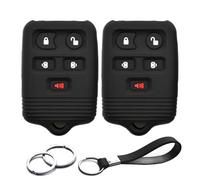 INFIPAR 2pcs Compatible with Ford Lincoln Mercury 5 Buttons Silicone FOB Key Case Cover Protector Keyless Remote Holder for Ford Expedition Freestar Windstar Lincoln Navigator Mercury Monterey