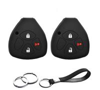 INFIPAR 2pcs Compatible with Toyota Remote Head 3 Buttons GQ4 29T Black Silicone FOB Key Case Cover Protector Keyless Remote Holder for Toyota 4Runner Corolla Matrix RAV4 Venza Yaris, Scion iQ tC xB