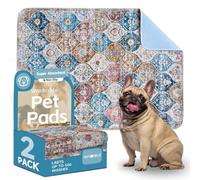 INFISIBLE Washable Dog Pee Pads - 2 Pack， 48x36 Inch Large Absorbent Reusable Waterproof Puppy Potty Training Pads, Non-Slip Leakproof Whelping Pet Persia Mat for Crate, Playpen， Kennel & Indoors