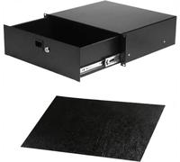 Infitronic INRS213-19 Inch Steel Rack Drawer/Document Tray/Document Drawer Lockable with Lock Full Extension Black (3 U)