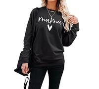 INFITTY Sweatshirts for Women Oversized Jumpers Ladies Tops Solid Color Crewneck Pullover Sweaters Long Sleeve Tops Black S