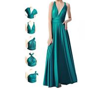 INFIWING Infinity Dresses for Bridesmaids,Convertible Multiway Transformer Twist Wrap Dresses Plus Size Maxi Long Floor Wedding Guest Formal Cocktail Dresses Teal