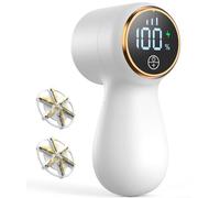 Infixtree Rechargeable Fabric Shaver Lint Remover, 3-Speed Control, LED Display, 6-Leaf Stainless Steel Blades, White