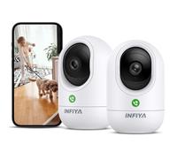 INFIYA 2K Indoor Pet Camera, Dog Camera with APP, House Home Security, Baby Monitor, One-Touch Call, Person Detection, Smart Tracking, Night Vision, 2-Way Talk, TF&Cloud Storage, 2.4GHz WiFi, K7 2P
