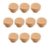 INFJMH 10 Pack Wood Round Drawer Knobs, Natural Wooden Kitchen Door Pulls Furniture Cabinet Knob Handles for Wardrobe, Cupboard(Beech Wood,D40mm)