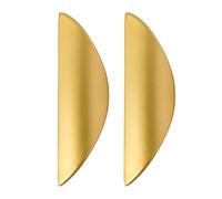 INFJMH 2 Pack Modern Gold Cabinet Handles, Metal Crescent-Shaped Drawer Pulls Elegant Design Smooth Kitchen Cupboard(11.7 * 3.4CM)