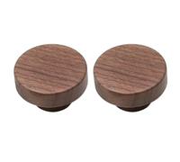 INFJMH 2 Pack Natural Wooden Drawer Pulls Classic Antique Cabinet Knob Handles for Furniture, Kitchen, Dresser, Wardrobe, Door, Office(Walnut Color,D40mm)