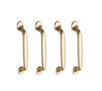 INFJMH 4 Pcs Brushed Gold Cabinet Pulls, Zinc Alloy Kitchen Hardware Handles Drawer Pull Konbs for Cupboard Dresser Wardrobe and Bathroom(128mm)