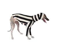 INFJMH Clothes Italian Greyhoun Clothes Onesie Turtleneck Black White Striped Whippet Shirt Dog Two-Legged Jumper Jumpsuit Thin Pet Base Layer boy girl(M)
