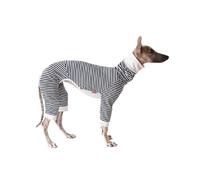 INFJMH Clothes Italian Greyhound Clothes Classic Striped Whippet Dog Pullover Shirt Turtleneck Four-Legged Lurcher Jumpsuit Soft Stretchy Pet Pajamas boy girl(Nero,XS)