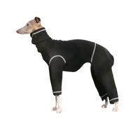 INFJMH Clothes Italian Greyhound Jumpsuit Thin Turtleneck Whippet Clothes Four-Legged Dog Pajamas Pjs Pullover Soft Pet Onesie for Bedlington boy girl(Nero,2XL)
