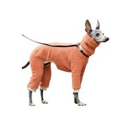 INFJMH Clothes Soft Fleece Italian Greyhound Clothes Onesie Turtleneck Warm Whippet Dog Jumper Pyjamas Four-Legged Pet Jumpsuit for Afghan Hound boy girl(Orange,2XL)