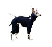 INFJMH Clothes Soft Fleece Italian Greyhound Clothes Onesie Turtleneck Warm Whippet Dog Jumper Pyjamas Four-Legged Pet Jumpsuit for Afghan Hound boy girl(Donker Blauw,Small)