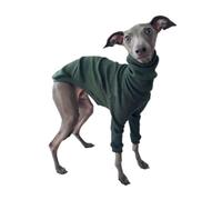 INFJMH Clothes Solid Color Turtleneck Italian Greyhound Clothes High-Neck Ribbed Two-Legged Whippet Jumpsuit Comfortable Pet Dog Onesie Apparel boy girl(Grn,3XL)