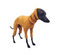 INFJMH Clothes Whippet Pajamas Onesies Four-Leg Turtleneck Stretch Dog Jumpsuit Solid Color Autumn & Winter Greyhound Clothes for Lurchers boy girl(Gelb,3XL)
