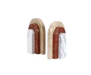 INFJMH Sujetalibros Natural Stone Heavy Book Ends Decorative Marble Bookends Modern Minimalist Book Shelf Holder for Shelves Bookshelf Apartment Decor Library