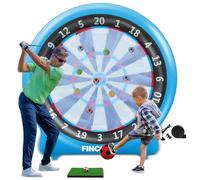 Inflatable 6ft Giant Dartboard, Golf Darts Kick Darts, Soccer & Throw Dart Game with Pump, 2 Kickball, 4 Throw Balls, 20 Golf Balls, Chipping Mat, Giant Dart Board Target Yard Games, Blue