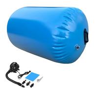 Inflatable Air Barrel Gymnastics Roller Tumbling Mat,Tumble Track Backhandspring Mat Gymnastic Equipment For Home Use, Gym Training, Yoga Balance Exercise with Electric Pump (Blue, 50×70cm)