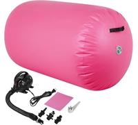 Inflatable Air Barrel Gymnastics Roller Tumbling Mat,Tumble Track Backhandspring Mat Gymnastic Equipment For Home Use, Gym Training, Yoga Balance Exercise with Electric Pump (Pink, 70×90cm)