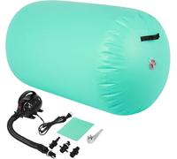 Inflatable Air Barrel Gymnastics Roller Tumbling Mat,Tumble Track Backhandspring Mat Gymnastic Equipment For Home Use, Gym Training, Yoga Balance Exercise with Electric Pump (Green, 60×80cm)
