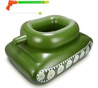 Inflatable Air Mattress Tank Swim Ring, Hammock Boat Pool Toy with Squirt Gun for Kids and Adults, Fun Water Spray Ring for Pool Activities