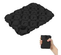 Inflatable Air Seat Cushion with Nanogrip Technology, Portable Travel Pressure Relief Pad for Office Chair, Camping, Long Flights, Anti-Slip Lightweight Design (Black)