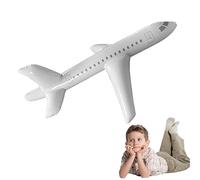 Inflatable Airplane Cute Blow-Up Airplane Cartoon Inflatable Aircraft Foldable White Indoor Outdoor Swimming Toy Airplane Inflatable Toy for Kids Birthday Gift 39.4inch