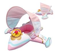 Inflatable Airplane Float - Ride On Pool Float, Sunshade Lounger, Swimming Ring Raft | Outdoor Water Play Fun Lake Pool Beach Toy for Friends Lovers Coworkers Summer Relaxation Fun