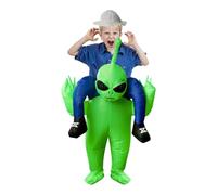 Inflatable Alien Costume, Alien Kidnapping Inflatable Costume Funny Blow up Fancy Dress With Hat for Adults Kids Christmas Carnival Festival Halloween (Fit 120-150CM)
