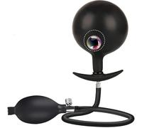 Inflatable Anal Plug with Built-in Steel Ball, Expandable Silicone Vaginal and Anal Dilator for Women, Prostate Massager for Men, Unique Leakproof Ring and Metal Connector, Stimulating Sex Toy