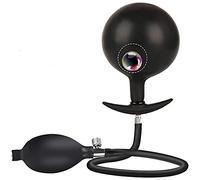 Inflatable Anal Plug with Built-in Steel Ball, Expandable Silicone Vaginal and Anal Dilator for Women, Prostate Massager for Men, Unique Leakproof Ring and Metal Connector, Stimulating Sex Toy