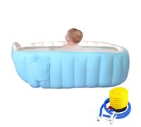 Inflatable Baby Bath Tub with Air Pump - Portable Foldable Non-Slip Infan-t Tub for New Born & Toddler | Travel Mini Air Pool Bathtub