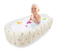 Inflatable Baby Bathtub,Collapsible Baby Tub for Newborns and Baby,Portable Baby Travel Bath with Built-in Air Pump,Non-Slip Swimming Pool for Toddlers(Tulip)