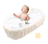 Inflatable Baby Bathtub Slip Shower Basin Versatile Travels Mini Swimming Pool Portable Infant Bath Tub Toddler Bathtub(Beige,Panda Head)