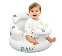 Inflatable Baby Chair - Inflatable Seat for Babies 3-36 Months with Built-in Air Pump, Infant Back Support Sofa, Soft & Safe Blow Up Baby Seat for Sitting Up, Bathing & Feeding(Strawberry)