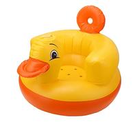 Inflatable Baby Chair, Yellow Duck PVC Inflatable Baby Chair Sofa Baby Bath Stool Safety Back Seat 60KG Load Capacity for Babies Playing Eating Bathing(Tour)