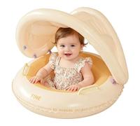 Inflatable Baby Pool Float, Water Seat with Sun Protection Canopy, Cute Summer Swimming Raft, Lightweight Floating Play Accessory for Outdoor Fun | Safe Splash Ring for Toddlers