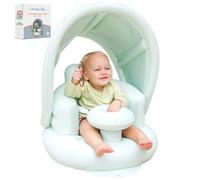 Inflatable Baby Seat for 3-36 Months w/Built-in Pump & Detachable Canopy, Sit Me Up Floor Seat for Baby w/Safety Straps, Inflatable Infant Chair, Blow Up Chair for Indoor/Outdoor, Travel