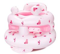 Inflatable Baby Seat for Babies 3-36 Months，[Squeaky Sound & Anti-Fall Design] Inflatable Chair with Sound-Making Ears, Baby Seat for Sitting-Up Practice, Built-in Air Pump (Pink Bunny)