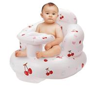Inflatable Baby Seat for Babies Toddlers Floor Seats for Sitting Up Baby Chair Built-in Pump Blow Up Floor Chair for Infant Ages 3-24 Months Boys Girls Portable Sofa Baby Sit Up Shower Gift (Cherry)