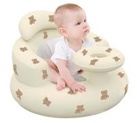 Inflatable Baby Seat for Kids Bear Pattern Foldable Baby Sit Up Chair PVC with Tray & Neck Pillow 19x19x14in Cute Toddler Bath Seat for Shower